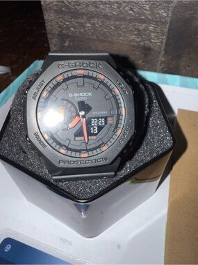 Casio G-Shock Black Watch with Orange Accents